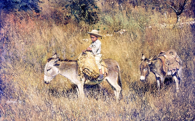 Boy on Burro - Pepito by Clark Hulings