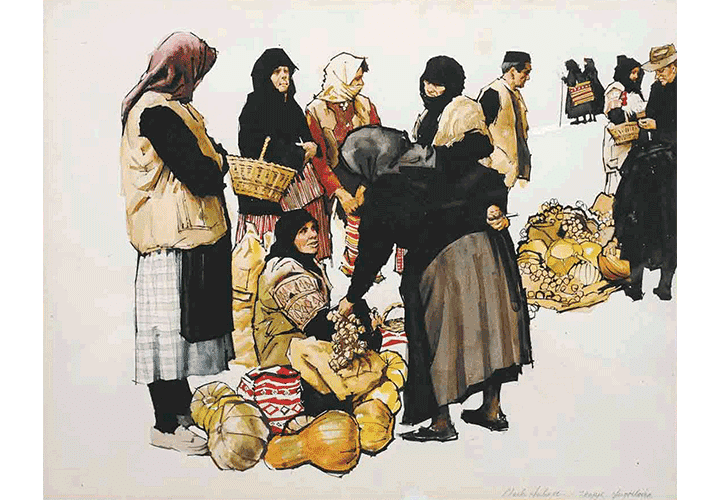 Market Scene I - Skopje, Clark Hulings