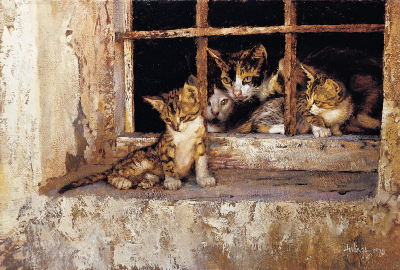 Family Portrait (Almería Cats) by Clark Hulings