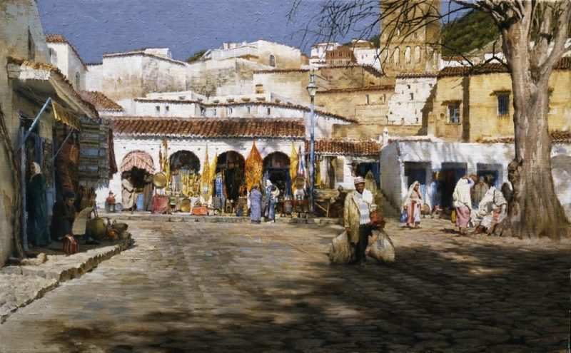 Chechouan Market Square, by Clark Hulings