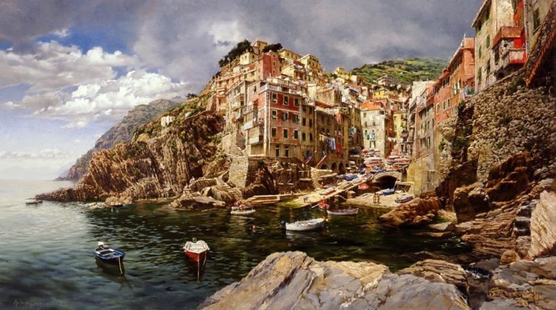 Sunday Afternoon - Riomaggiore, by Clark Hulings