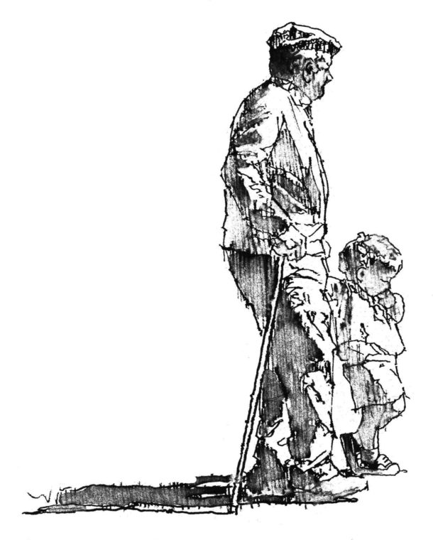 A Walk With Grand Pere, by Clark Hulings