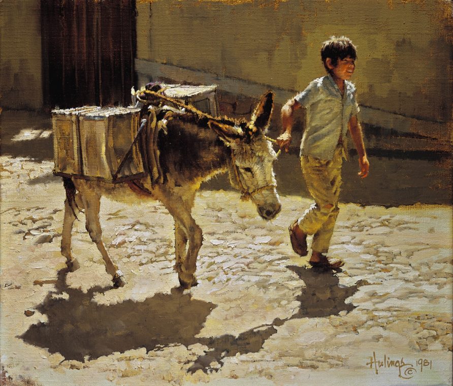 Boy Leading Water Burro, Clark Hulings