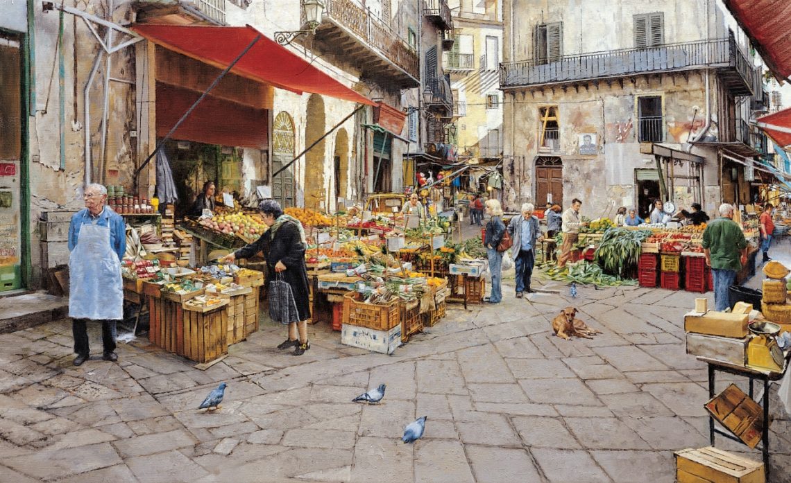 The Vucciria Market, Palermo, by Clark Hulings