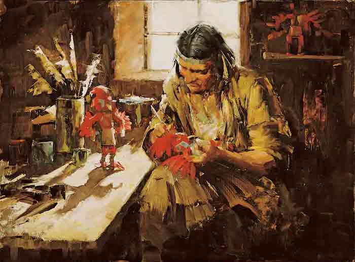 Kachina Doll Maker-Sketch, by Clark Hulings