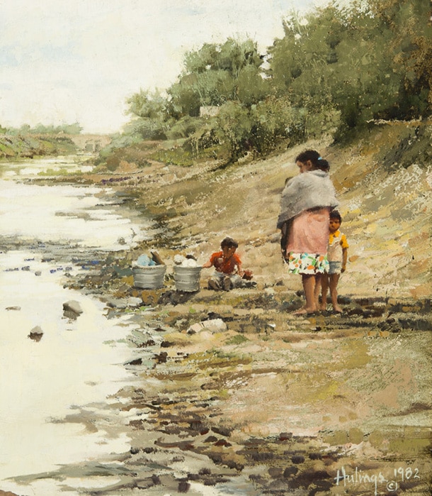 Washing Clothes In A Canal, by Clark Hulings