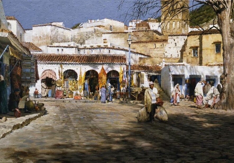 Chechouan Market Square, by Clark Hulings