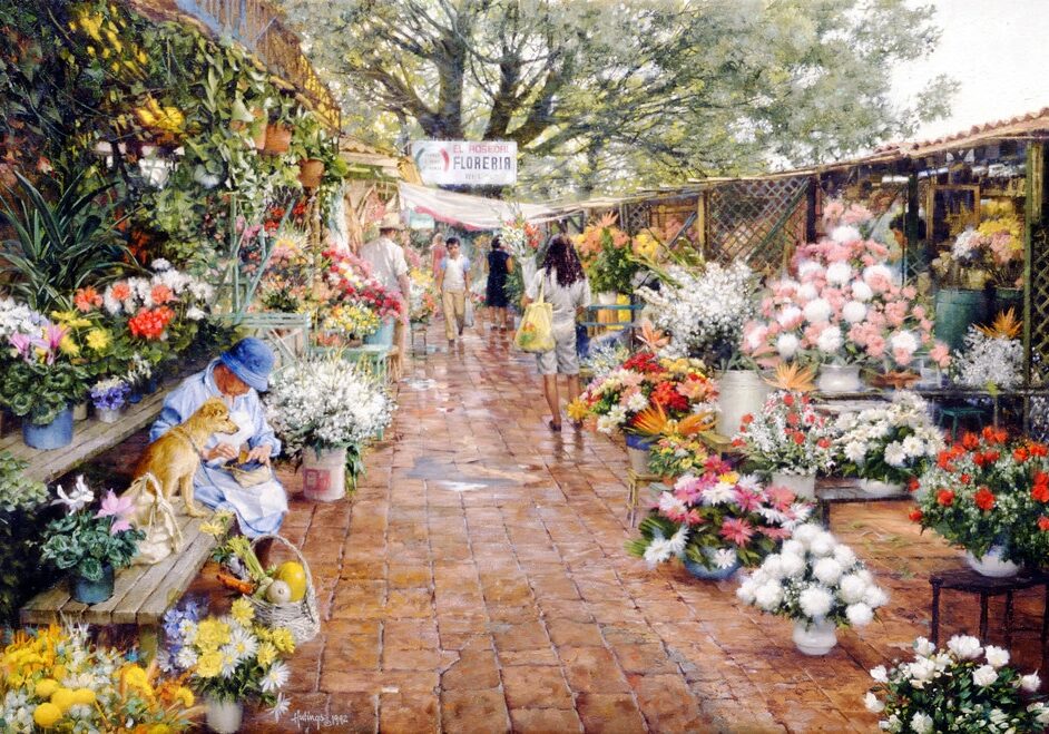 Cuernavaca Flower Market, by Clark Hulings