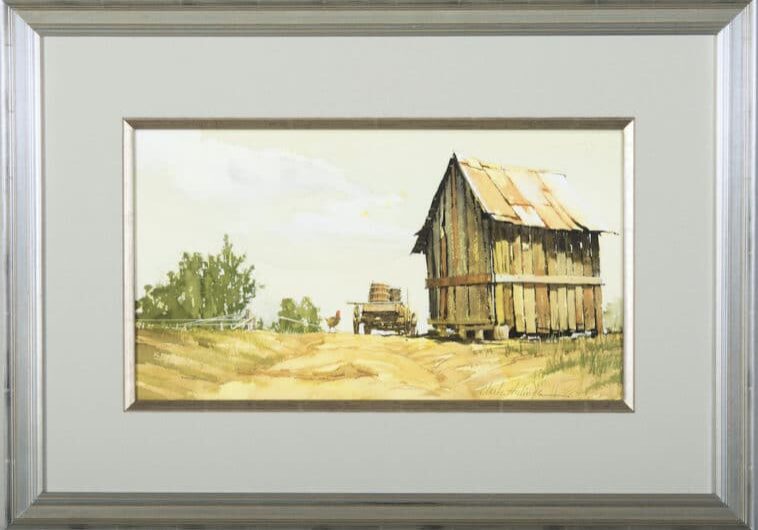 Cabin and Rooster, by Clark Hulings