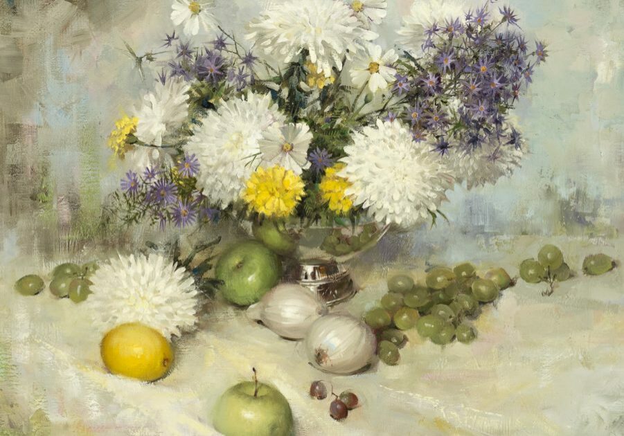 Chrysanthemums, by Clark Hulings