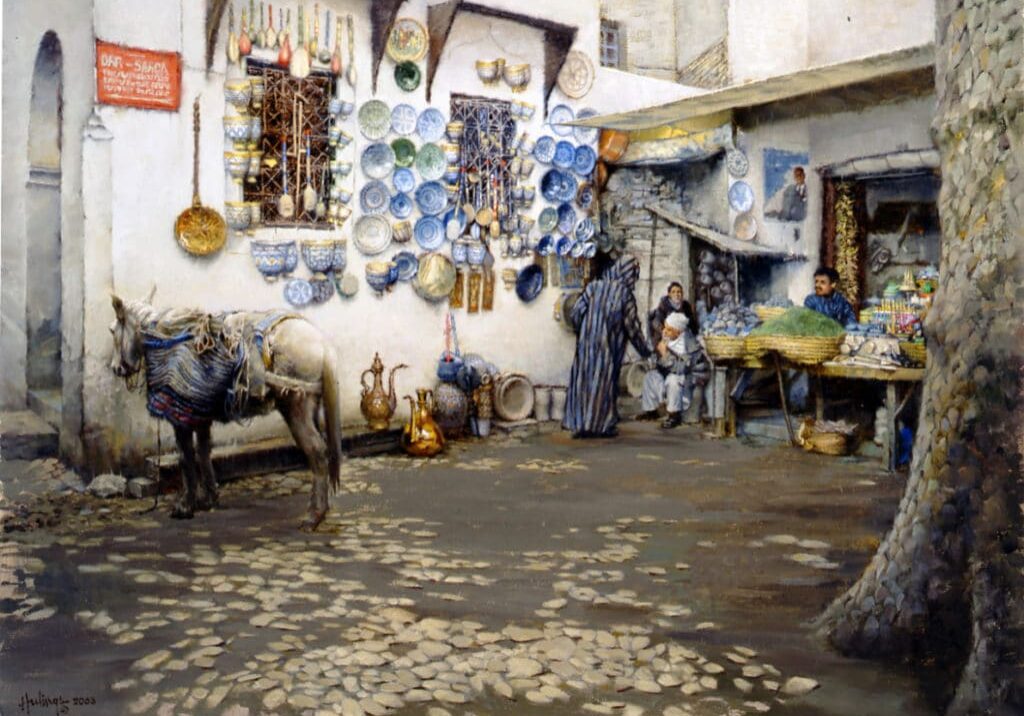Marrakesh Souk painting by Clark Hulings