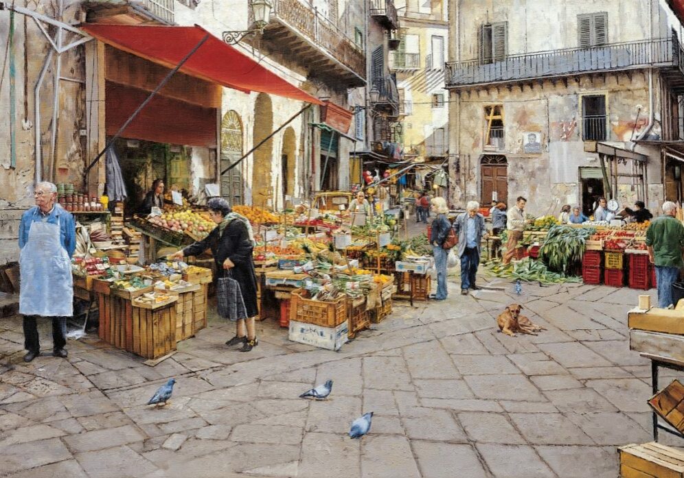 The Vucciria Market, Palermo, by Clark Hulings